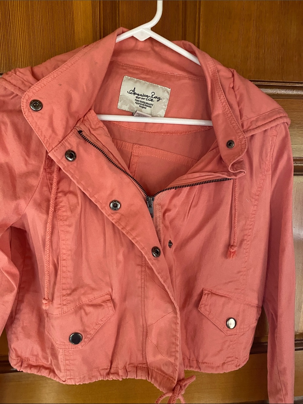 American Rag salmon/Coral Utility Hooded Jacket